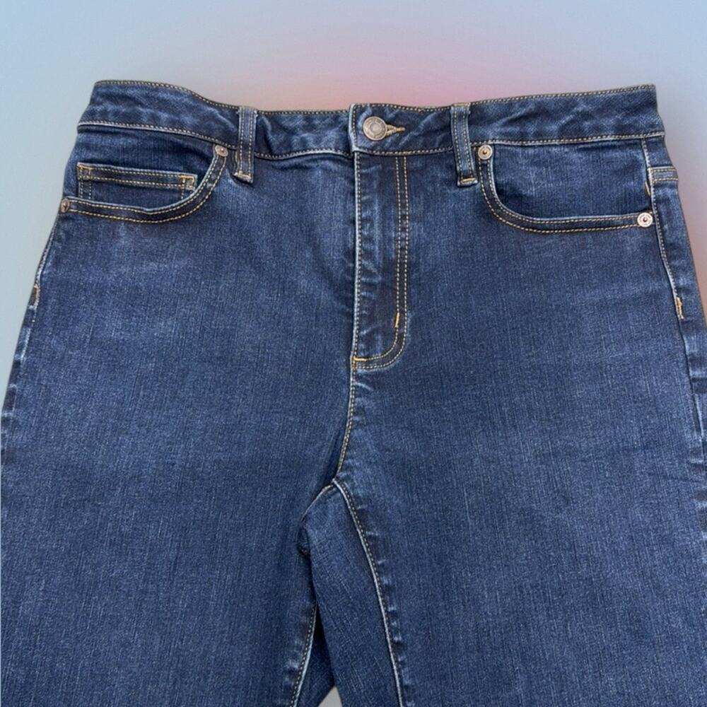 LANDS END Women’s 10 TALL Mid Rise SKINNY Blue Jeans